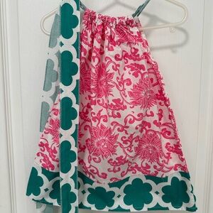 Pink and Teal Floral Dress